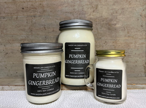 Pumpkin Gingerbread - Scented Soy Wax Candle | Mason Jar Candle