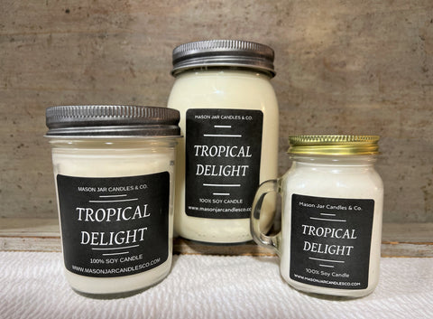 Tropical Delight - Scented Soy Wax Candle | Mason Jar Candle