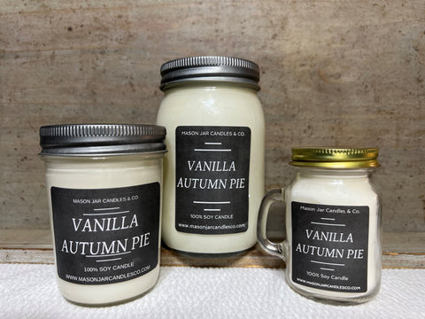 Vanilla Autumn Pie - Scented Soy Candle | Mason Jar Candles