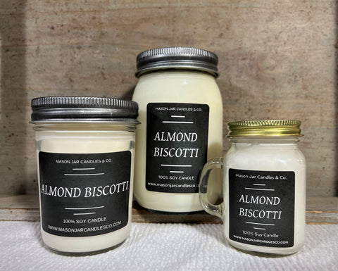 Almond Biscotti - Scented Soy Wax Candle | Mason Jar Candle