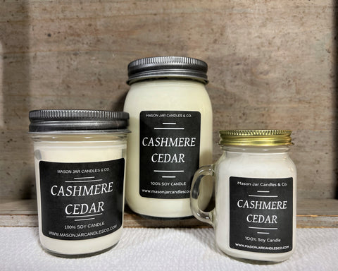 Cashmere Cedar - Scented Soy Wax Candles | Mason Jar
