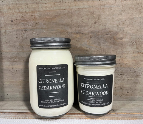 Citronella Cedarwood - Essential Oil Candle | Scented Soy Wax Candle | Essential Oil