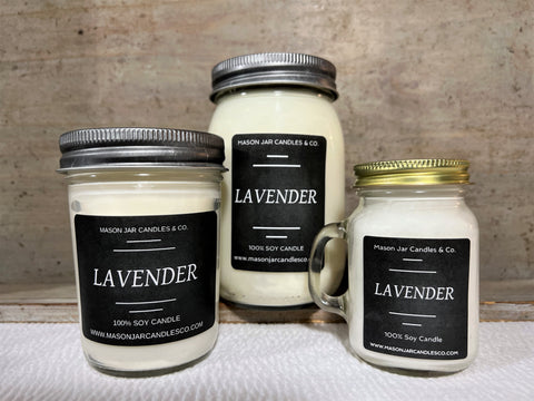 Lavender - Scented Soy Wax Candle | Mason Jar Candles | Pure Soy Wax