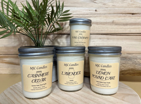 4 Pack, 8 oz Candles - Soy Candles | $35.99 | Tan label | Free Shipping