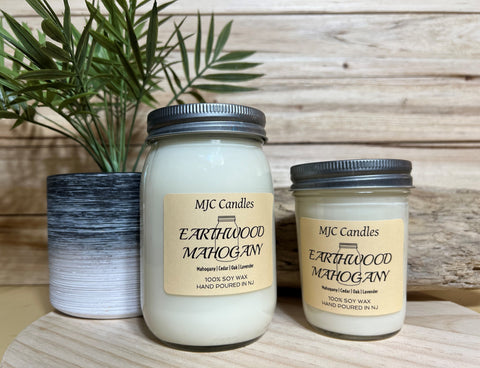 Earthwood Mahogany - Soy Candles | Mason Jar Candles | Pure Soy Wax