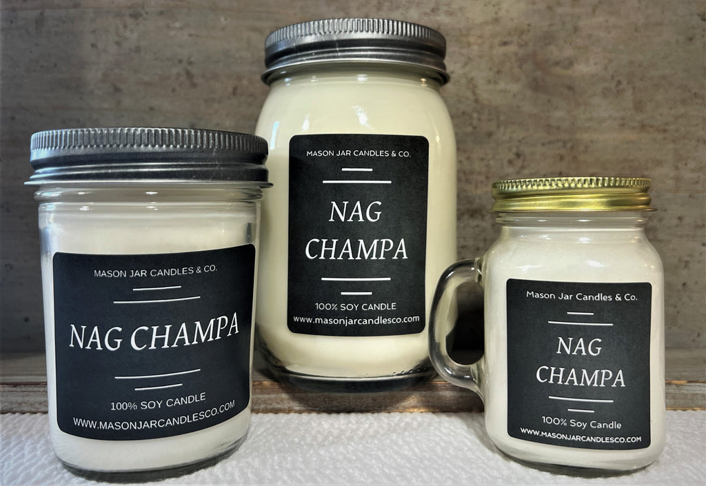Nag Champa - Scented Soy Candles  Mason Jar Candles – Mason Jar Candles &  Co.