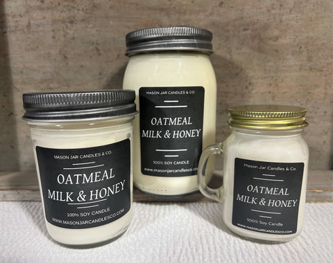 Oatmeal Milk & Honey - Soy Wax Candle | Mason Jar Candle