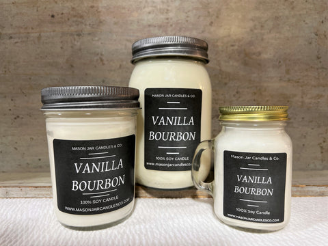 Vanilla Bourbon- Soy Wax Candles | Mason Jar Candles