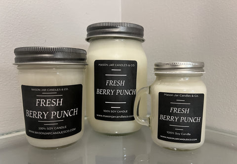 Fresh Berry Punch - Scented Soy Candle | Mason Jar Candle