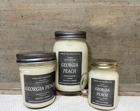 Georgia Peach - Scented Soy Wax Candles | Mason Jar