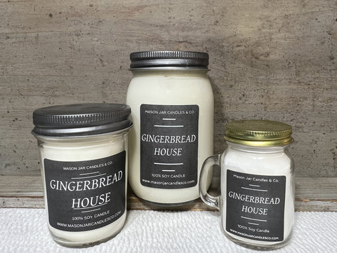 Gingerbread House - Scented Soy Wax Candle | Mason Jar Candle