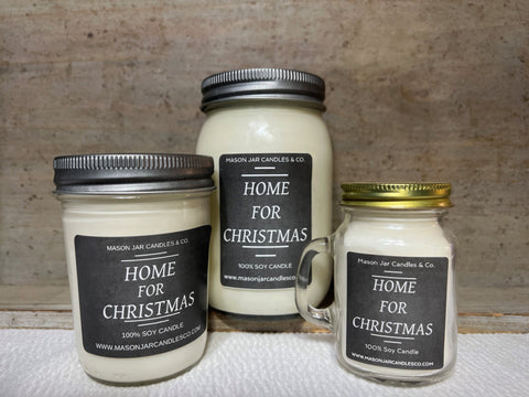 Home For Christmas - Scented Soy Wax Candles | Mason Jar Candles