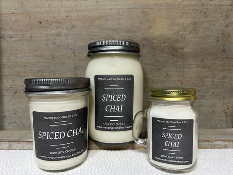 Spiced Chai - Scented Soy Wax Candle | Mason Jar Candle