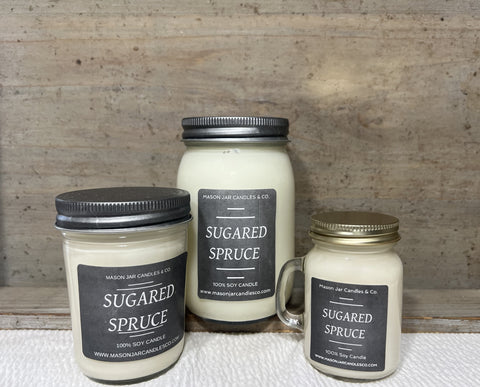 Sugared Spruce - Scented Soy Wax Candle | Mason Jar Candles