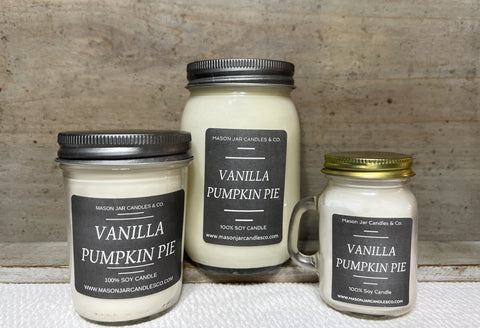 Vanilla Pumpkin Pie - Scented Soy Candle | Mason Jar Candles