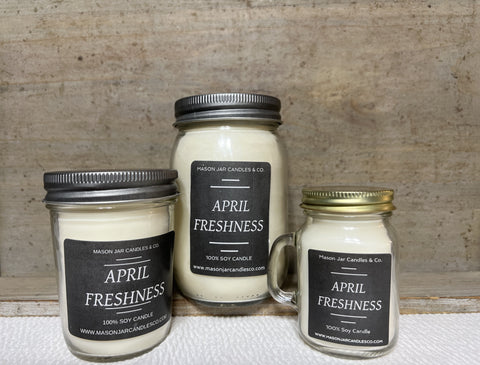 April Freshness - Scented Soy Wax Candle | Mason Jar Candles