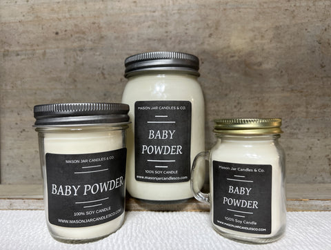 Baby Powder - Scented Soy Wax Candle | Mason Jar Candle