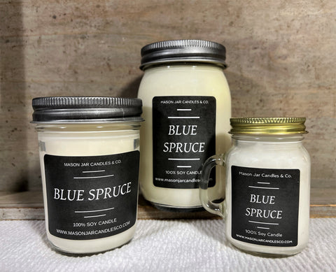 Blue Spruce - Scented Soy Wax Candle | Mason Jar Candle