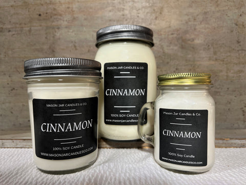 Cinnamon - Scented Soy Wax Candle | Mason Jar Candles