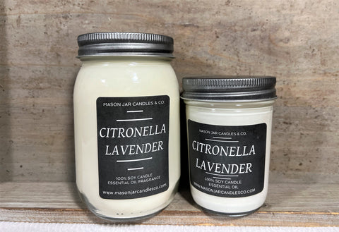 Citronella Lavender - Essential Oil Candle | Scented Soy Wax Candle | Essential Oil