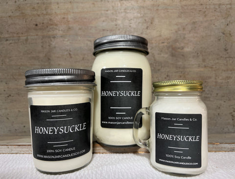 Honeysuckle - Soy Candles | Mason Jar Candles | Pure Soy Wax