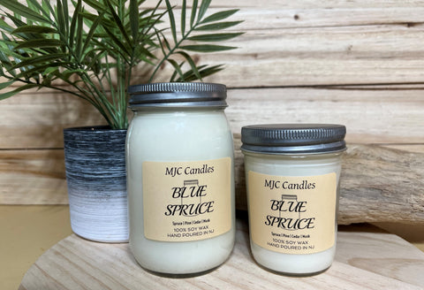 Blue Spruce - Scented Soy Wax Candle | Mason Jar Candle