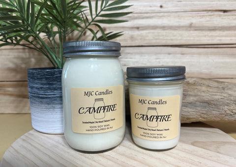 Campfire - Scented Soy Wax Candle | Mason Jar Candle | Pure Soy Wax