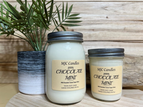 Chocolate Mint - Soy Wax Candles | Mason Jar Candles