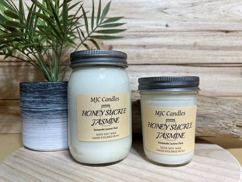 Honeysuckle Jasmine - Soy Candles | Mason Jar Candles | Pure Soy Wax