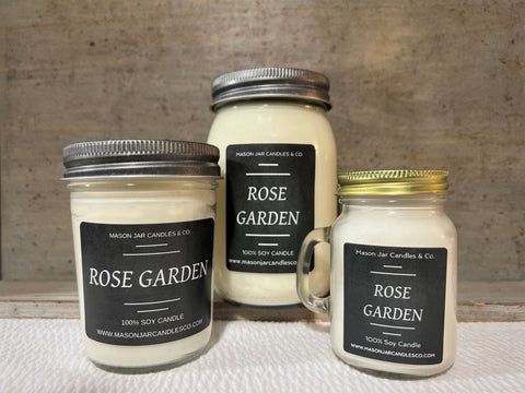 Rose Garden - Scented Soy Wax Candle | Mason Jar Candles