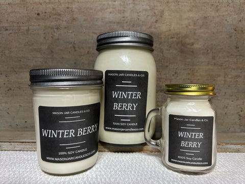 Winter Berry - Scented Soy Wax Candle | Mason Jar Candles